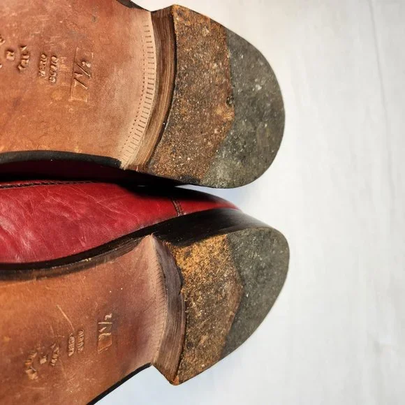 SANTONI Vintage Retro Oxfords Red Shoes Size U.K. 7.5 / U.S. 9.5 Made ITALY! - Picture 12 of 16